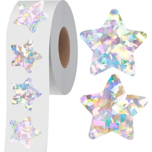 500 count Holographic Silvery  Stickers, Self Adhesive Metallic Glitter Foil Stickers Reflective  Stickers  Behavior Chart Labels for  Students Teachers Supplies