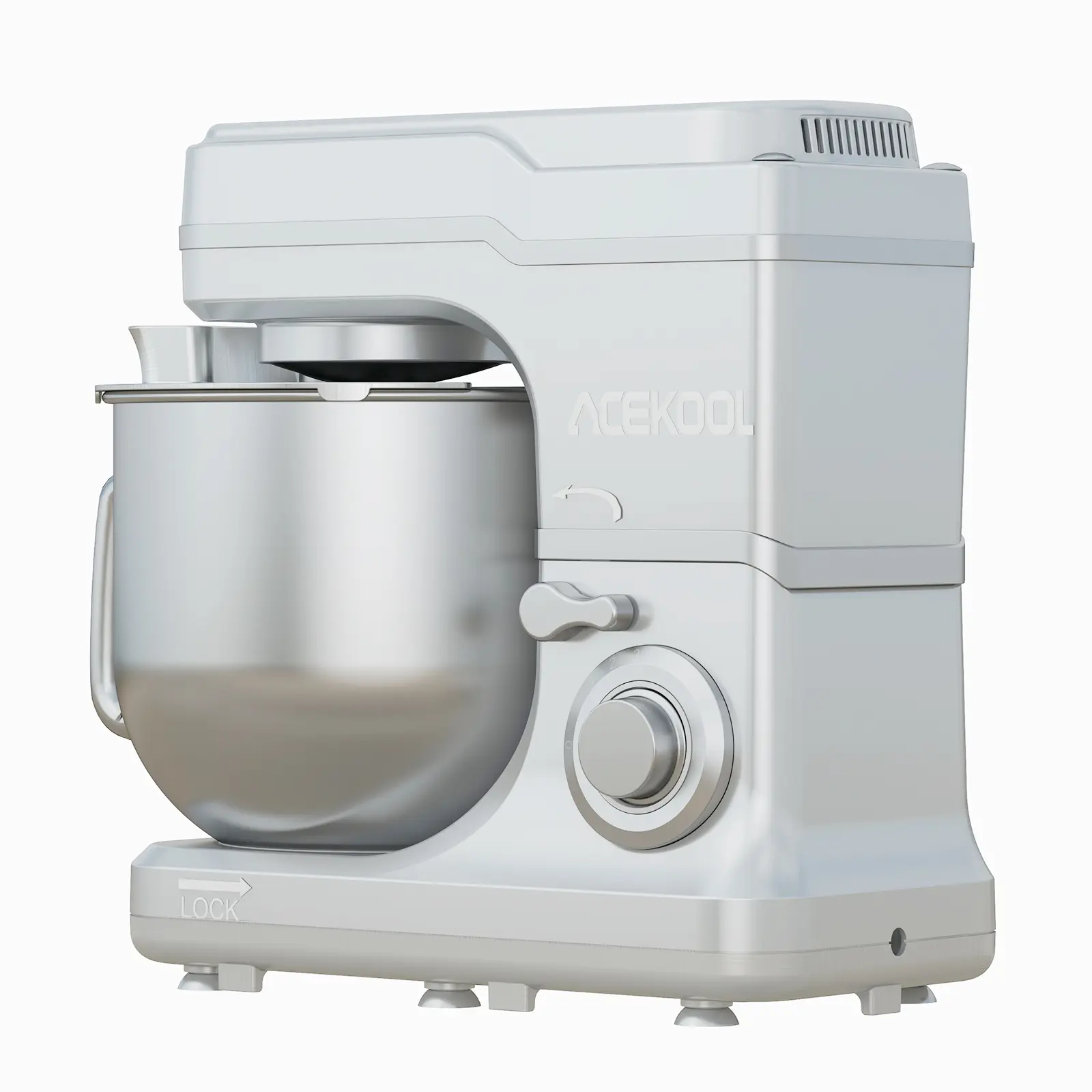 660W Power Tilt-Head Kitchen Stand Mixer, Stainless Steel Bowl, Dishwasher-Safe Attachments, Splash Guard, Anti-Slip Base, Multi-Speed for Bread, Cake Baking, Corded