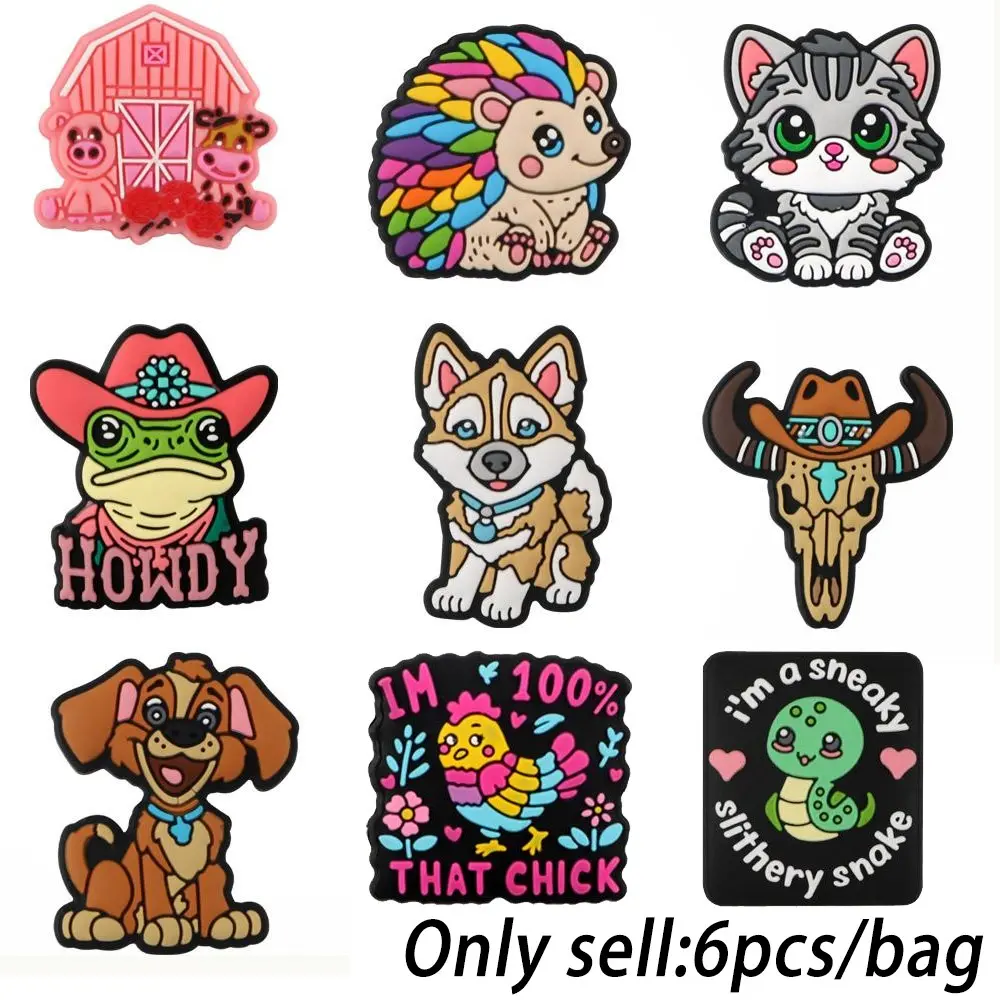 6pcs Silicone Animal Beads Set, Perfect for DIY Jewelry, Keychains, Necklaces, Bracelets, Creative Crafts, Choking Hazard Warning