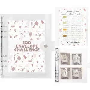100 Envelopes Money Challenge Binder - Pre-numbered Pockets, Tracker, Savings Book  Easy Money Management, 100 Days Challenge