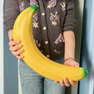 Giant Banana Squeeze Toys Squishy Simulated Fruit Slow Rising Stress Relief Fidget Toy Desk Accessory for Adults Gifts