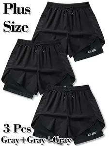 Women's Plus Size Elastic Waist Drawstring Casual Sporty Shorts, Comfortable Loose-Fitting Gym Wear, Ideal for Daily Activities