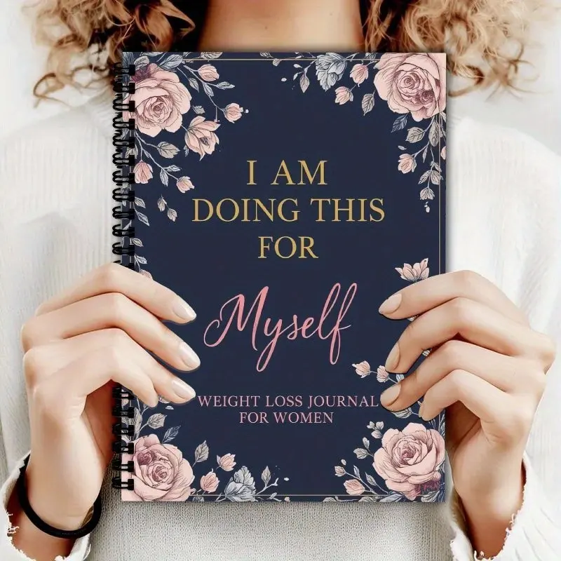 A5 Weight Loss Journal, Spiral Bound Fitness Diary, Daily Activity Tracker, Weight Tracking, Diet Monitor, Goal Setting Plan, Suitable for Men and Women, Self Care