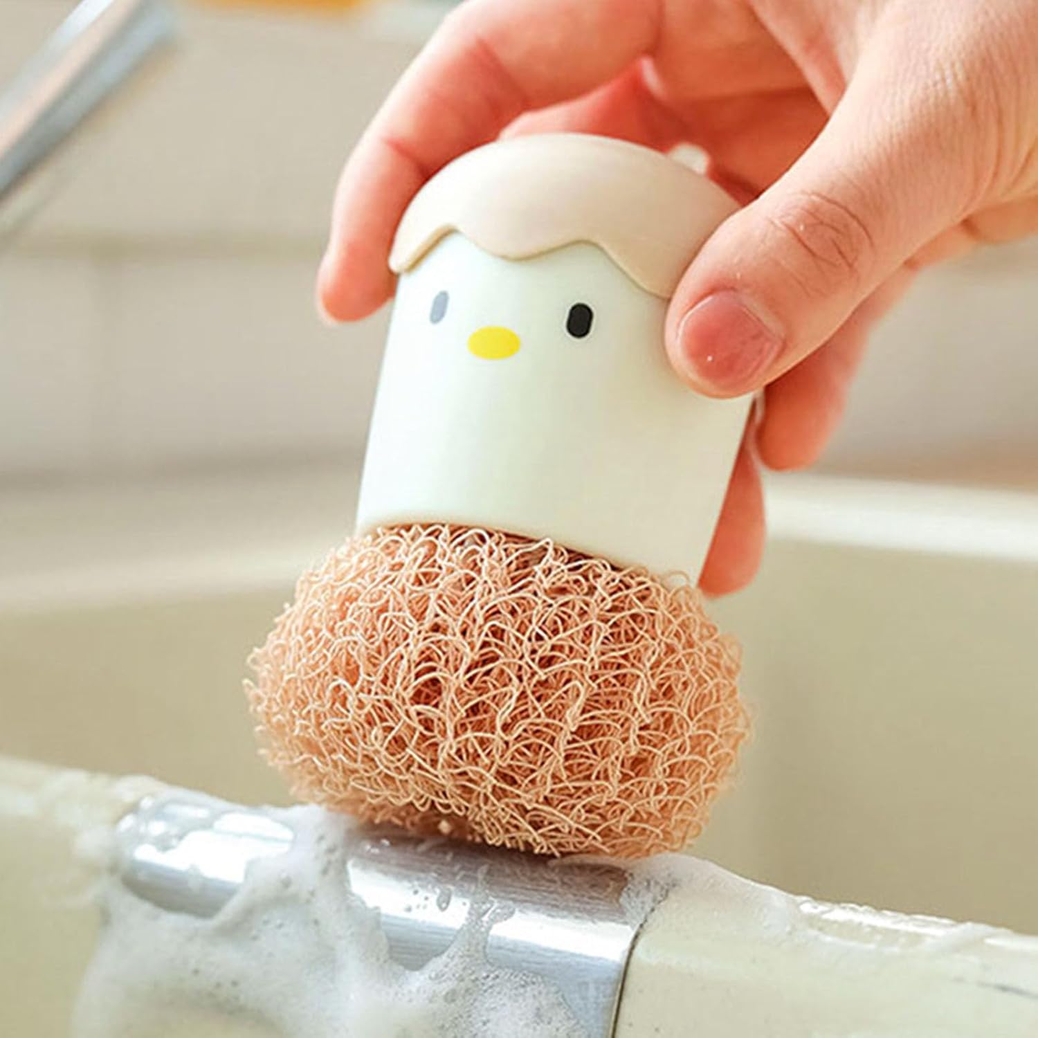 Non-scratch Scrubber / Stove Grease Remover / Dishwashing Brush with Handle / Cute Kitchen Gadget / Kitchen Cleaning Tool.Multi-functional reusable kitchen brushes!Suitable for both bathroom and kitchen use.You'll love this household cleaning marvel!