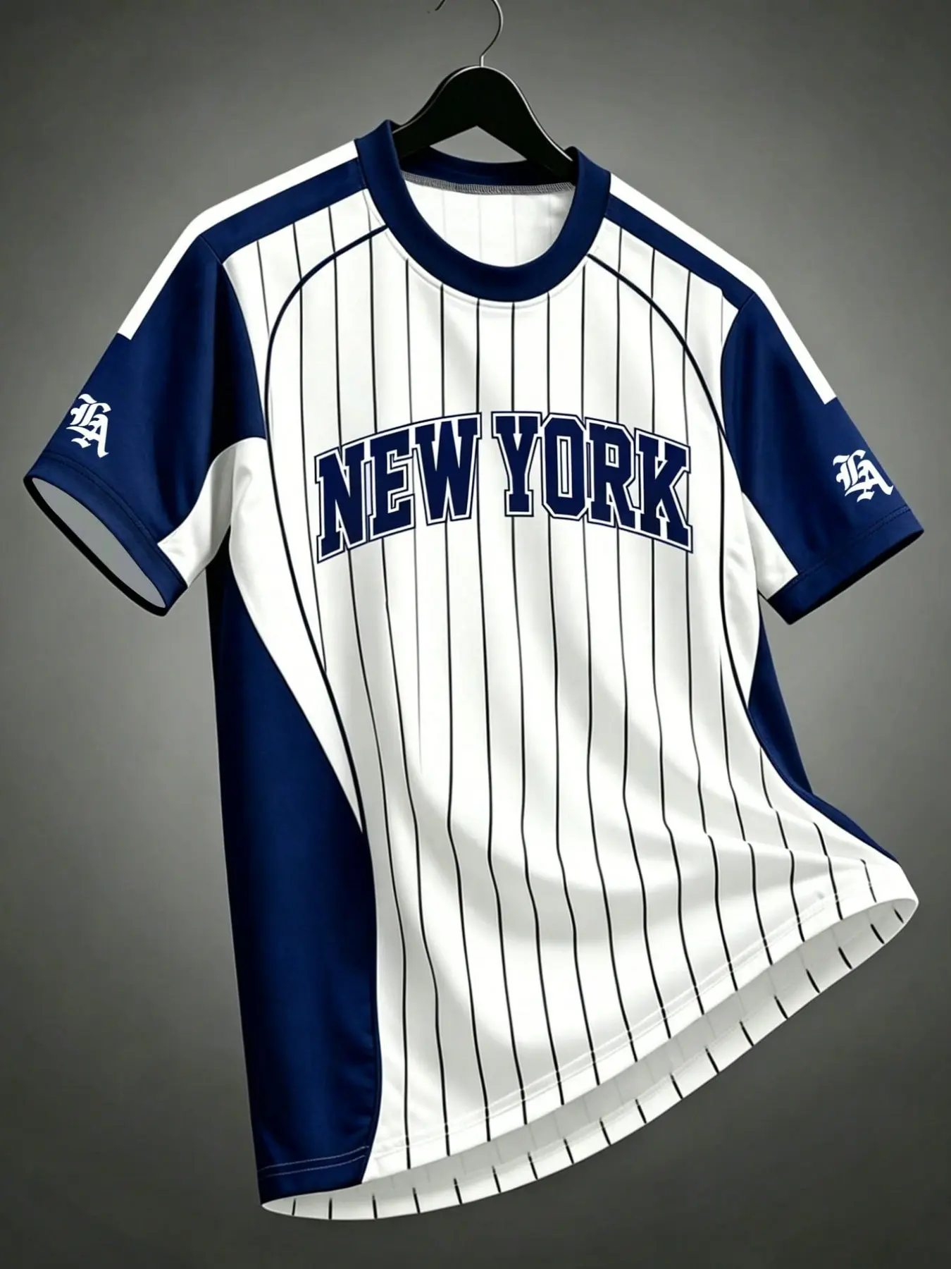 New Mens Vintage Pinstripe Color Block Baseball Jersey Shirts Classic NEW YORK Letter Graphic Crew Neck Short Sleeve Casual Street Fashion Tee Tops
