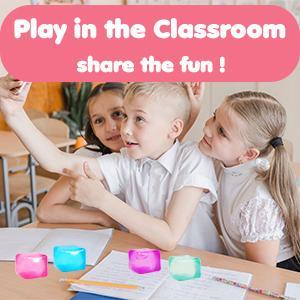 Squishy Ice Cube Shape Stress Cube Fidget Toy, Soft Filling Stress Balls for Kids Adults, Calming Sensory Fidget Toy for Stress Relief & Relaxation, Blue