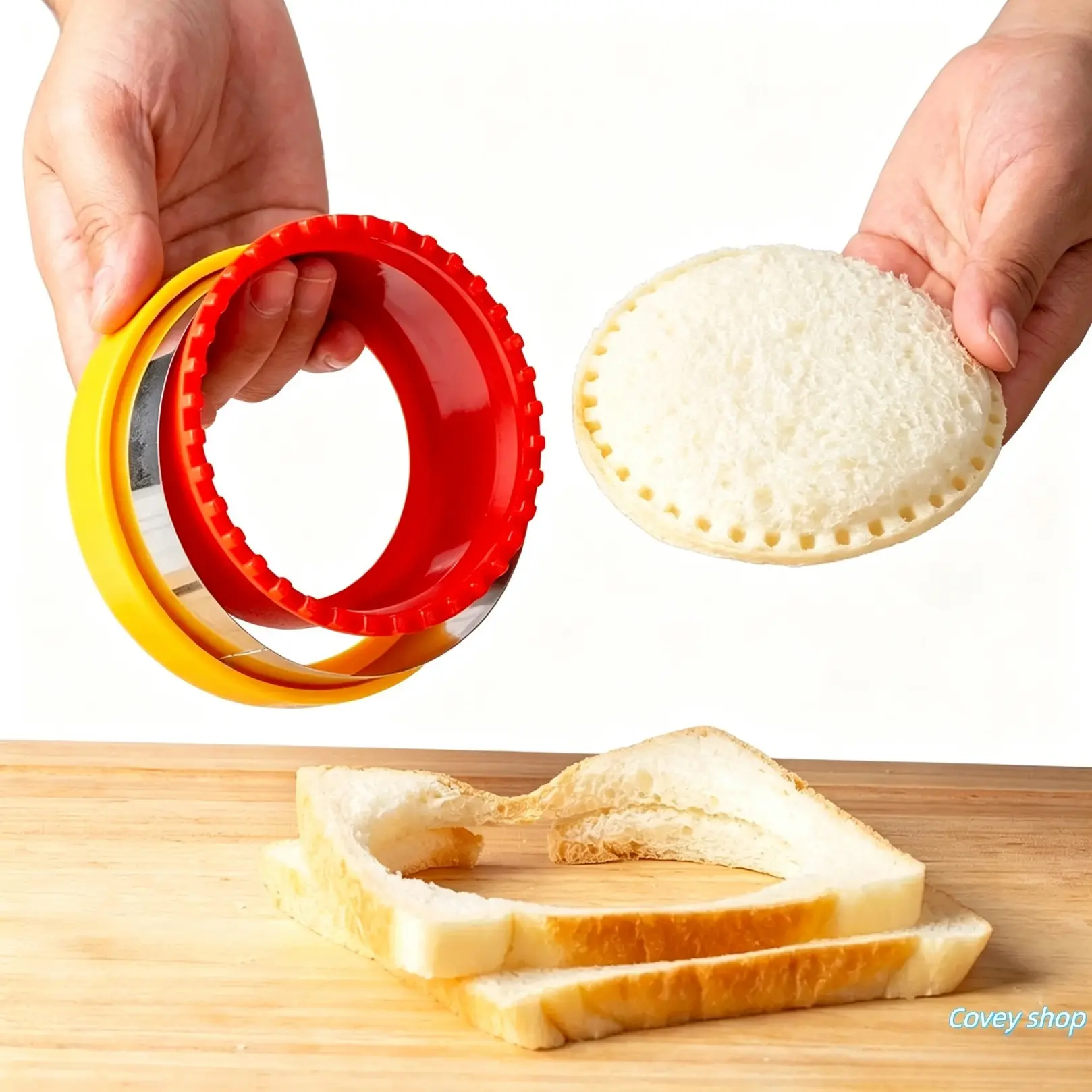 Stainless Steel Round Sealed Cut Pocket Sandwich Cutter, Reusable Circular Bakeware Utensils, DIY Toast Press Tool, Practical Baking Gadget for Household Breakfast Making