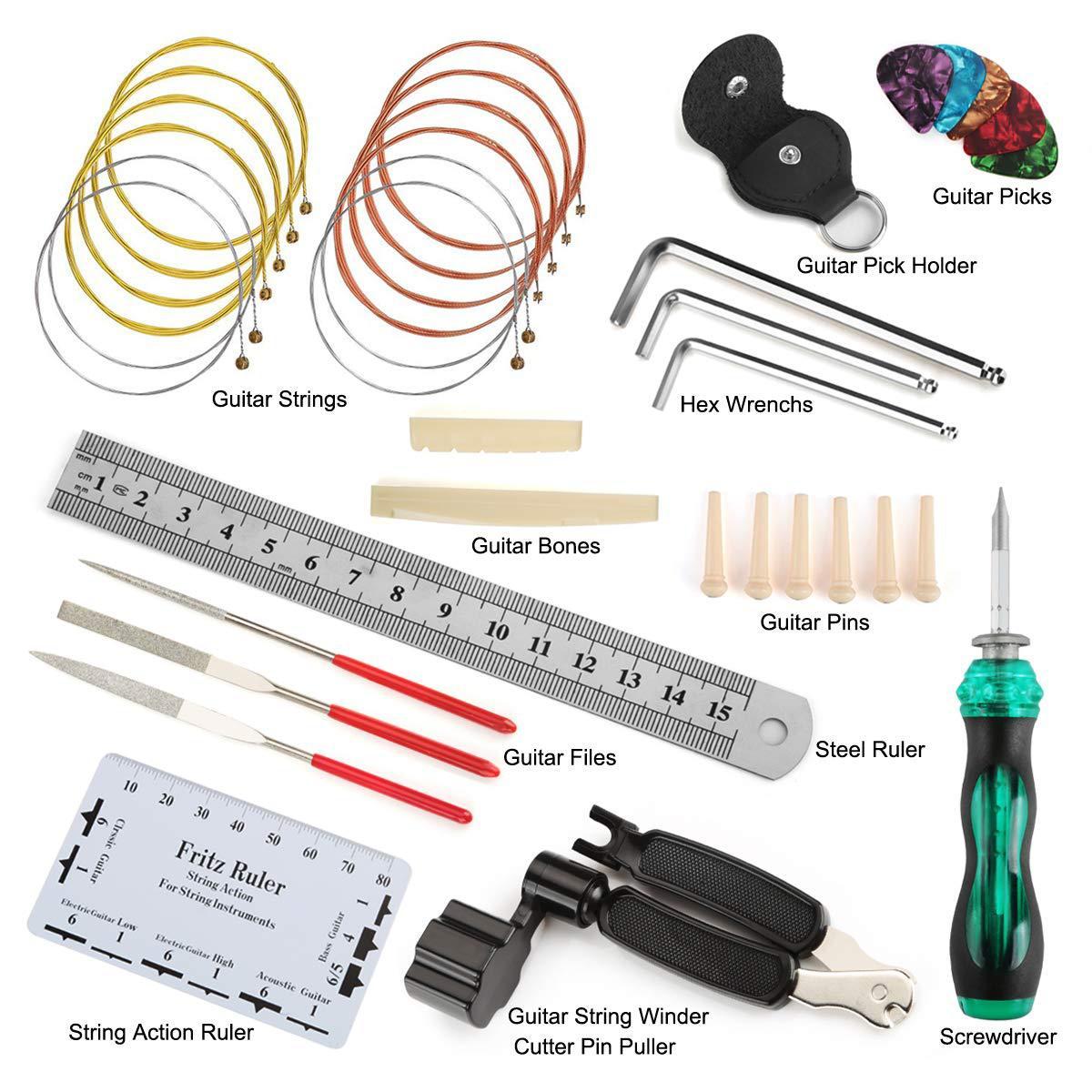 Professional Guitar String Winder Set with String Cutter and Bridge Pins for Easy Guitar Maintenance and String Changing