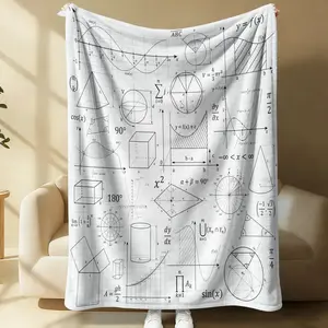 Math Formula Graph Print Flannel Blanket, Geek Nerd Math Equation Throw Blanket, Soft Warm Blanket, Unique Science Teacher & Student Gift Blanket, Ideal for Couch, Bed, Study Room & Dorm Home Decor