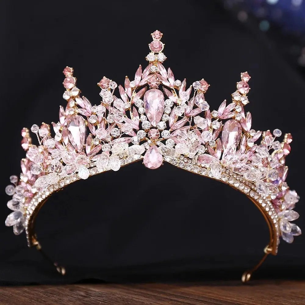 Women's Romantic Red Crystal Wedding Headband - Rhinestone Bridal Crown Queen Diadem, Printed Fashion Hair Jewelry Accessory, Rhinestones
