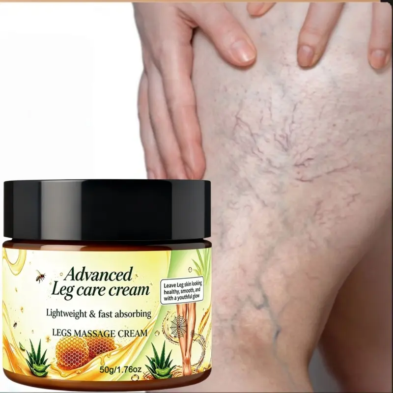 50g Advanced Leg Care Massage Cream with Honey Aloe, Smooth Leg Skin Texture, Long Lasting Moisturizing, Boost Skin Elasticity, Creates Healthy Youthful Glow, Lightweight Fast Absorbing Leg Skin Moisturizer