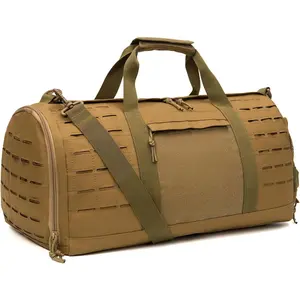 Tactical luggage bag, men's sports and fitness bag, travel handbag, training bag with shoe compartment, basketball and football weekend travel bag