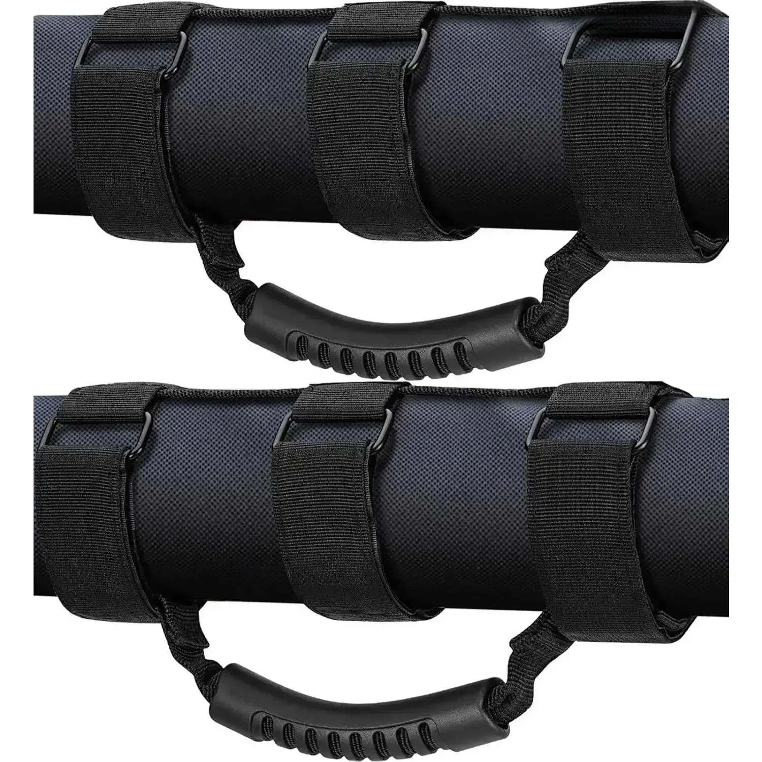 Off-Road Car Interior Supplies, 2 Pack Roll Bar Grab Handles With Heavy-Duty Metal Buckle, Universal Secure Bag Hanger Accessory For Jeep Wrangler JL JK TJ YJ, Sturdy Safe Hand Grip For Cross-Country & Daily Driving