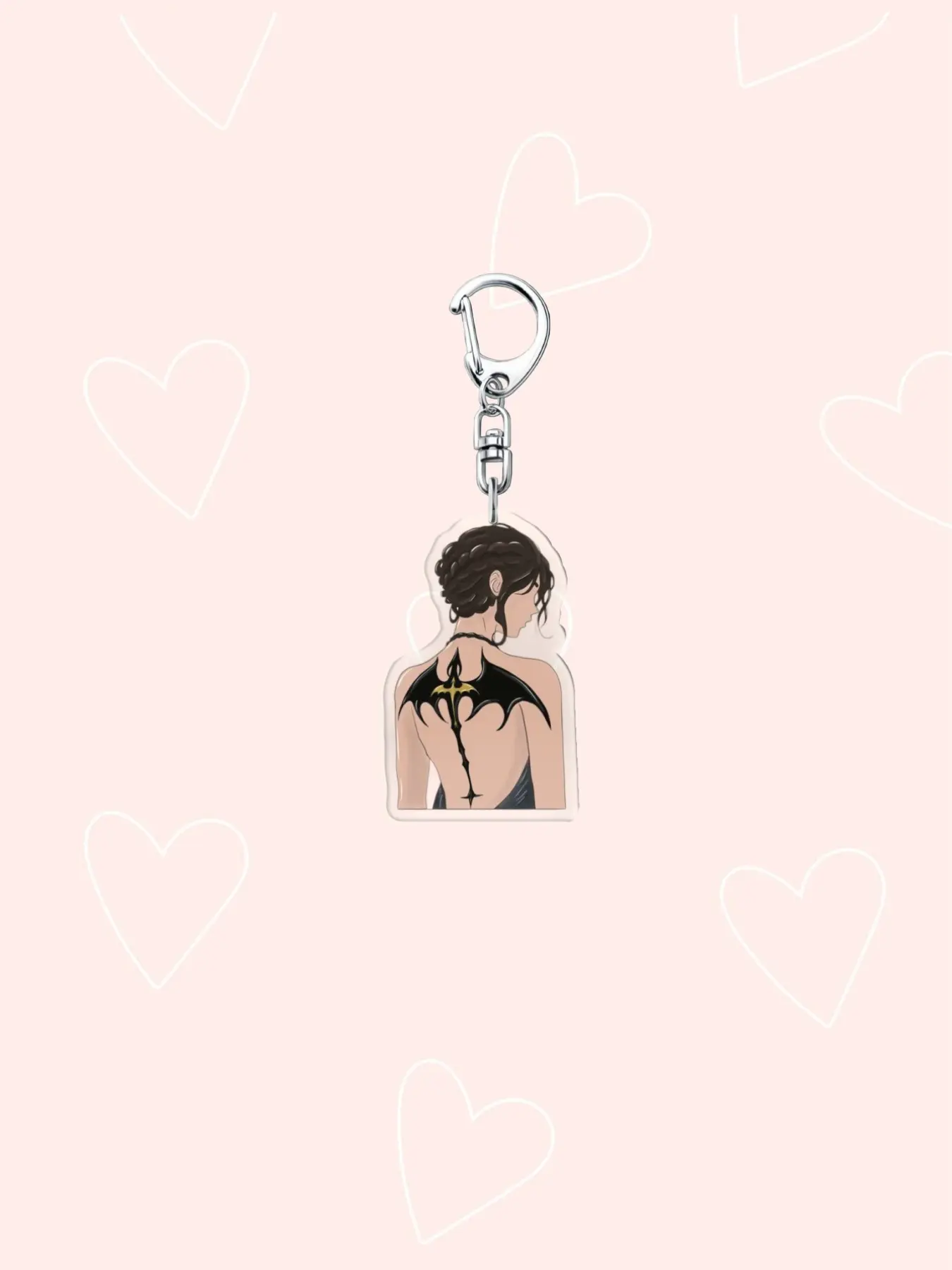 Fourth Wing Magic Dragon Acrylic Keychain! Charismatic Keychain, Girly Keychain, Gothic Golden Scroll Dragon Bag Charm, Fantasy Fashion Jewelry Gift For Boyfriends, Girlfriends & Book Fans