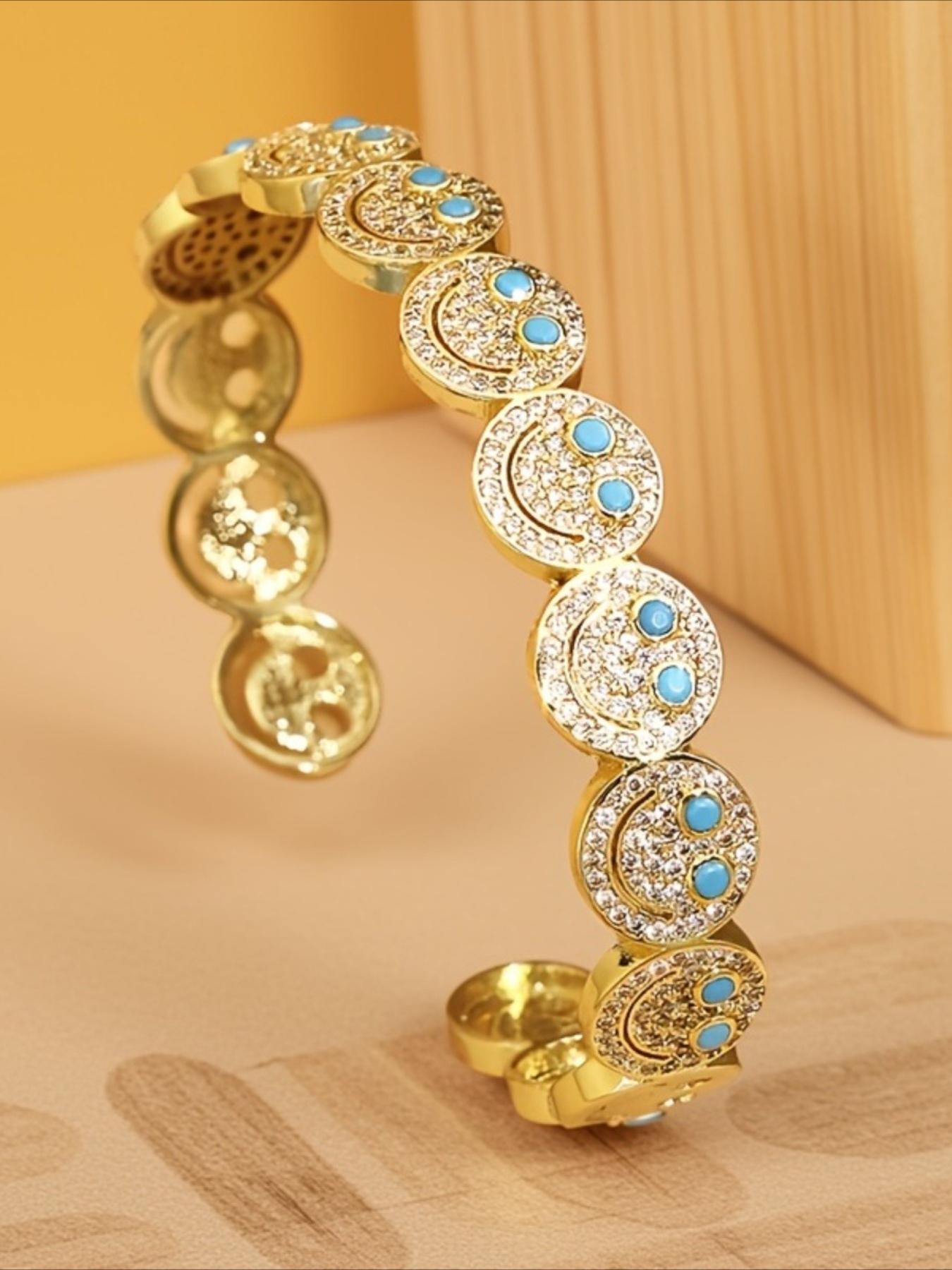 1pcs Cute Smiling Doll Adjustable Opening Bracelet for Women Party Banquet Gift Fashion Luxury Jewelry Elegant Bangle