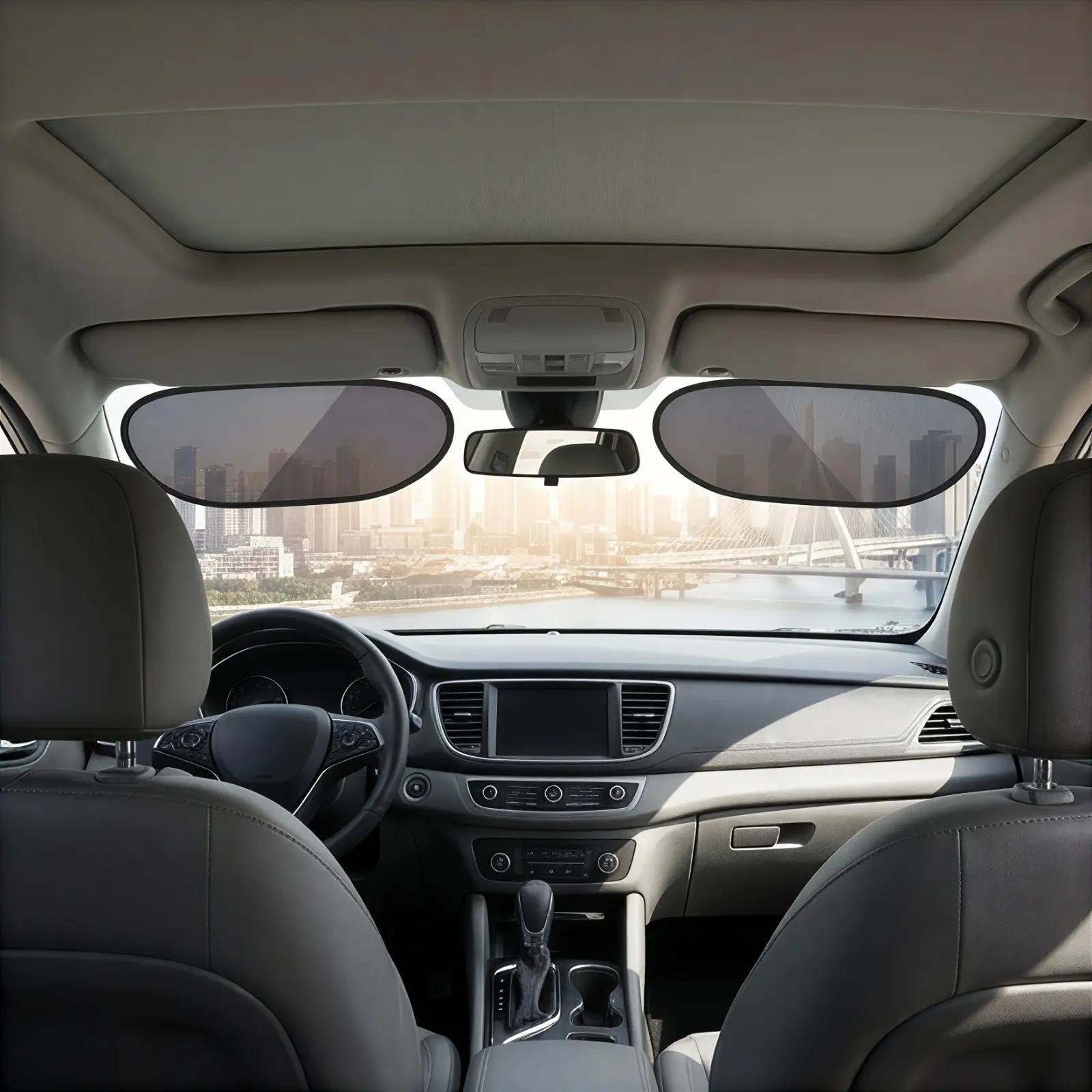 2pcs Car Sunshade Curtains, UV Protection, Easy Installation, Car Sunshades For Windshield, Fits Windshield, Side Windows, Roof, Back Window, Multi-Purpose Auto Accessories, Sun Cover For Car Windshield