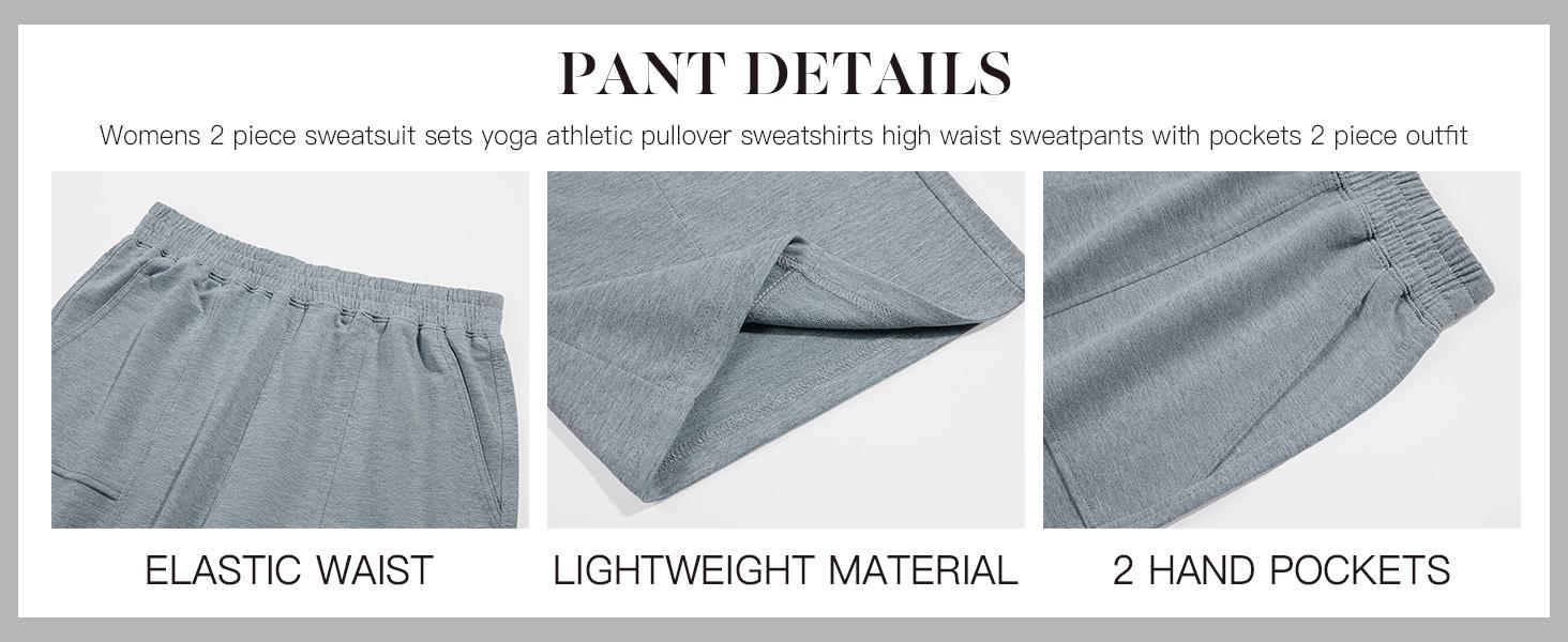 Imily Bela Womens 2 Piece Outfit Lounge Set V Neck Sweatshirt High Waist Pants With Pockets Casual Loose Tracksuits