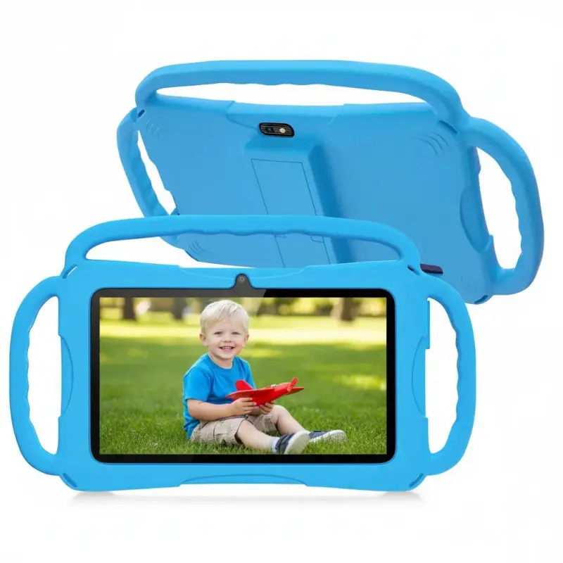 Educational Tablet 7-inch Kids Touch Screen Tablet with Three-Handle Shockproof Case | Android Learning Tablet for Toddlers | Parental Control, Dual Camera, WiFi | Best Gift for Children entertainment tablet dual camera shockproof case