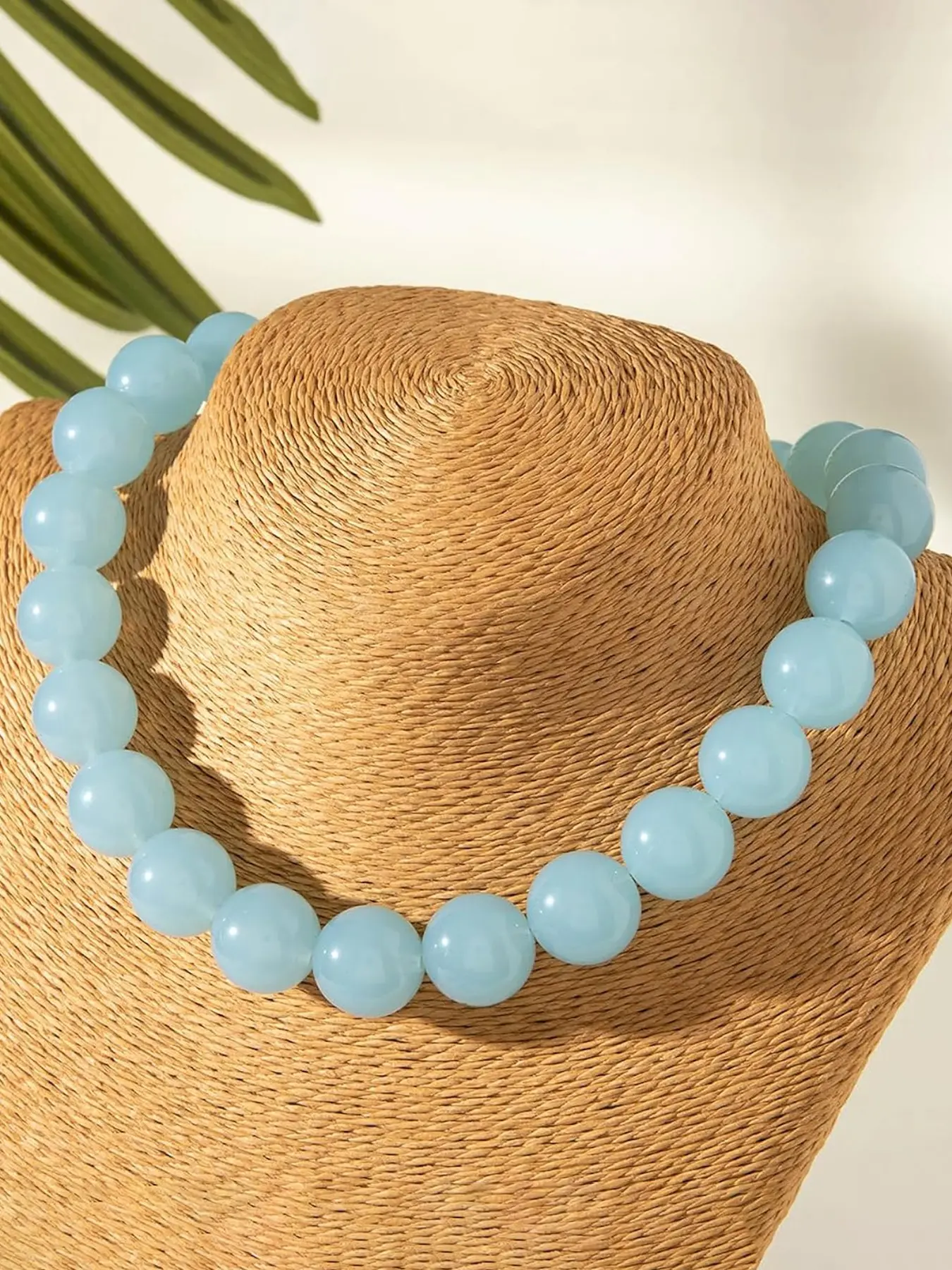 Colorful Chunky Beaded Necklace for Women Acrylic Bead Choker Necklaces Fashion Large Round Beads Necklaces for Women Handmade Summer Jewelry