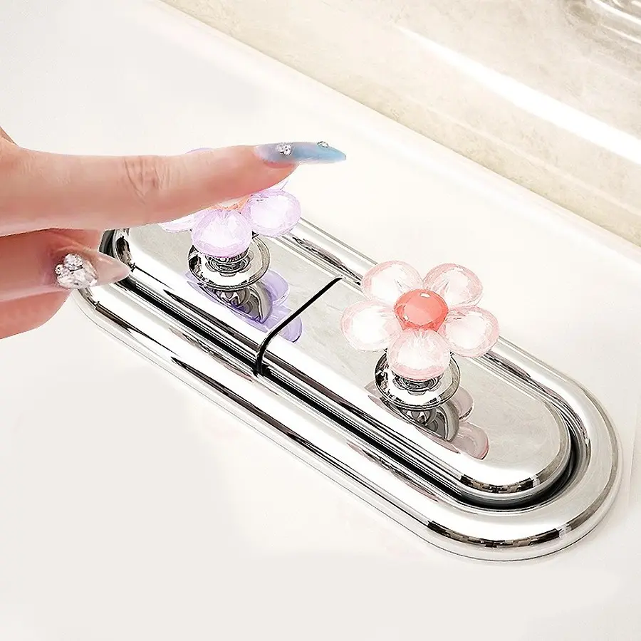Cute Flower Toilet Flush Button Set, Ergonomic Design for Comfortable Use, Durable Replacement Parts for Modern Bathrooms