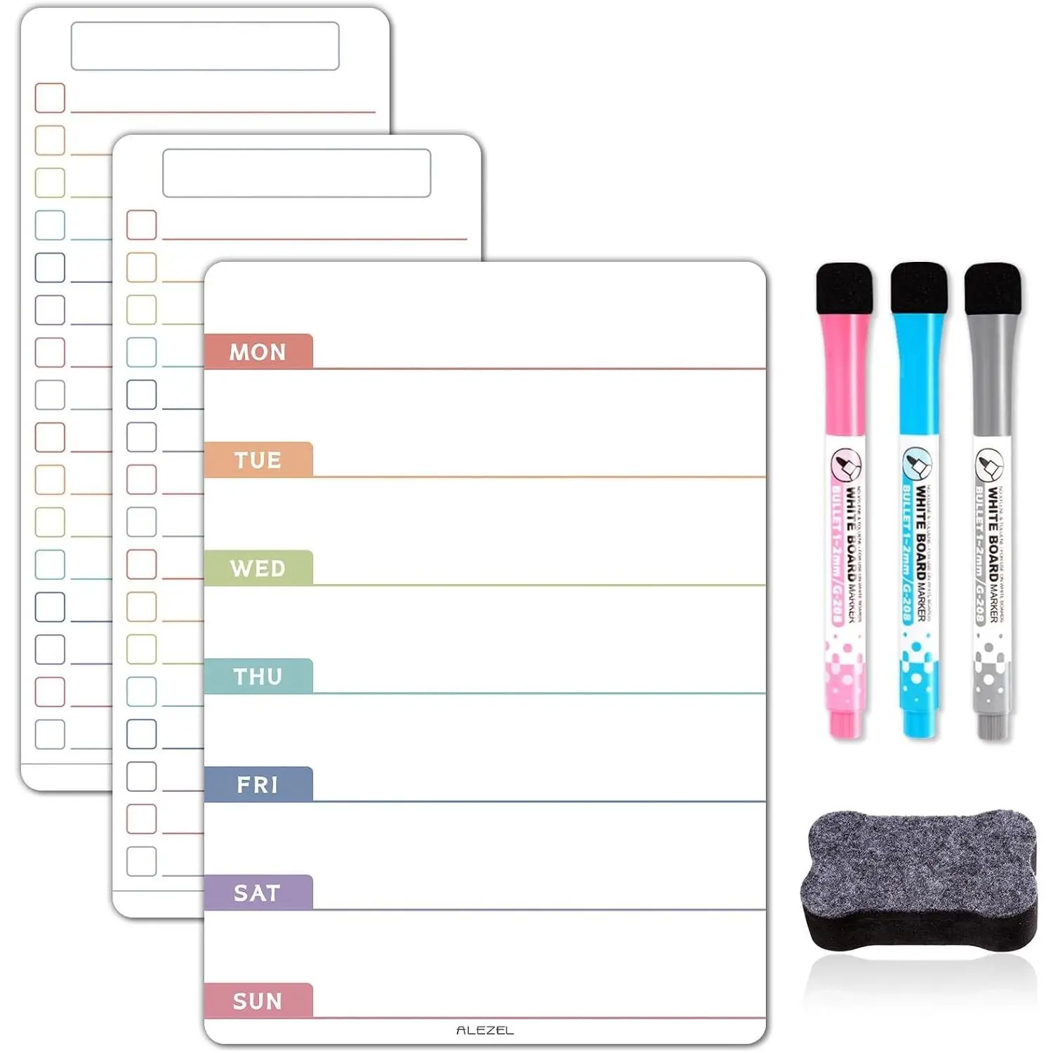Magnetic Weekly Calendar for Refrigerator, Menu Board Set