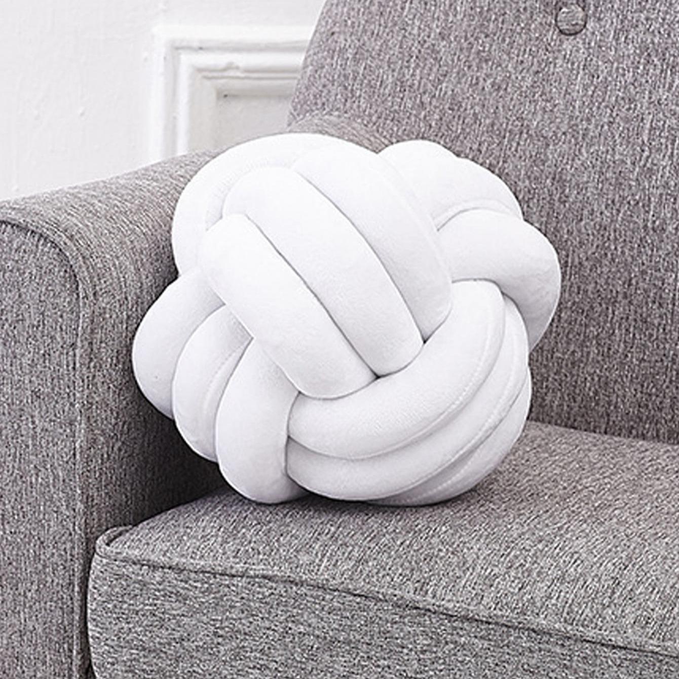 Knot Pillow Ball, 1 Count Geometric Design Throw Pillow, Handmade Crochet Cushion, Christmas Decor Soft Comfortable Supportive Pillow for Home Sofa Bed Decor, Boyfriend Gift, Christmas Gifts, Christmas Decorations, Soft Padded Cushion