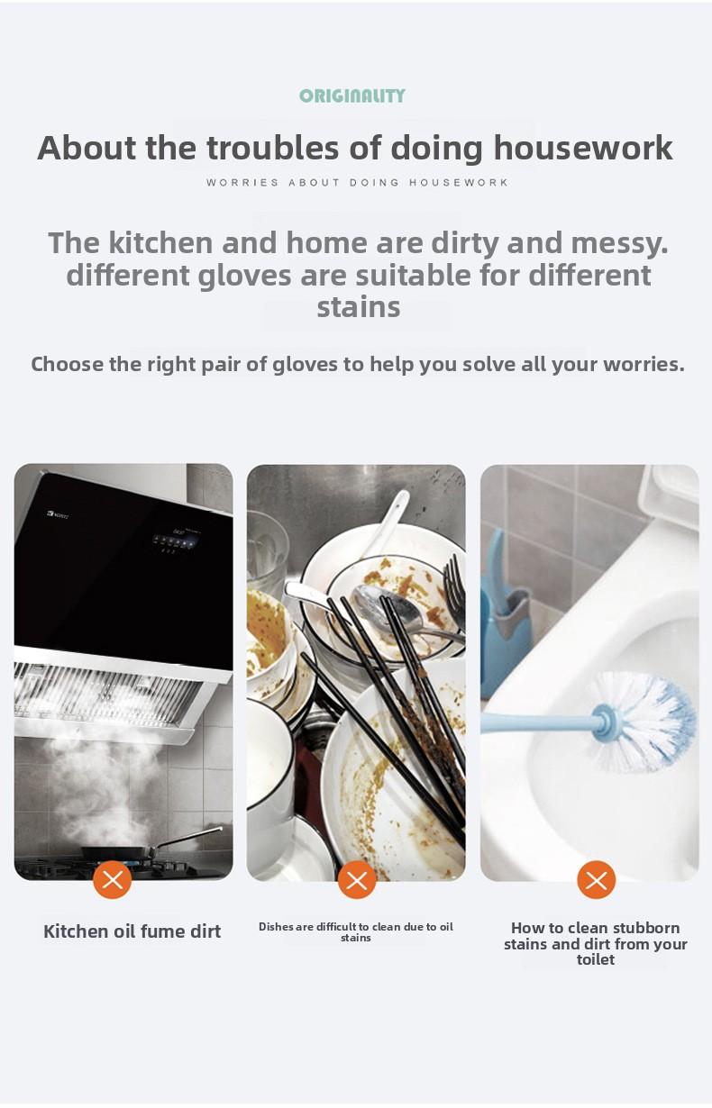 Multifunctional Magic Brush Dishwashing Gloves Waterproof Latex Kitchen Cleaning Gloves for Washing Dishes Clothes Housework Women