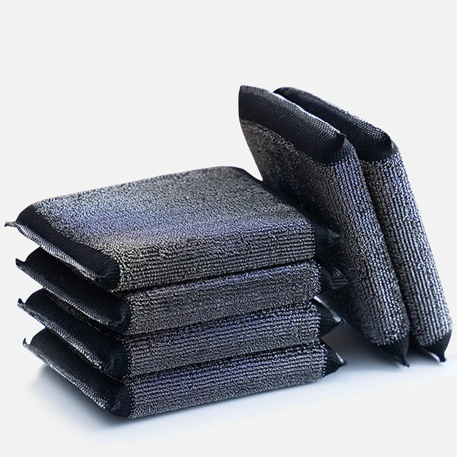 Steel Wool Scrubber Dish Sponges - Kitchen Scrubbing Pads Pot Scrubber for Kitchen Non Scratch, Soft and Fast sponges for Cleaning (6 Pack)
