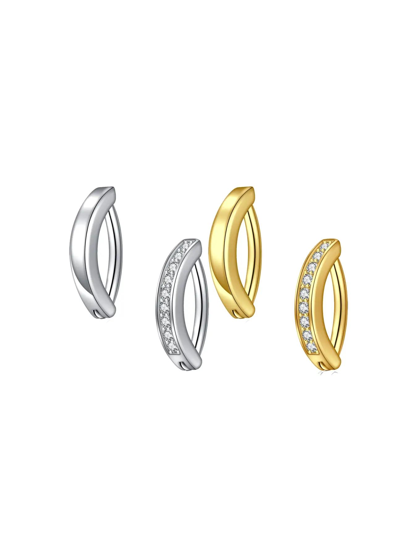 Rhinestone Decorated Stainless Steel Navel Ring, Body Jewelry for Women & Men, Female Classic Fashion Accessories for Daily Wear