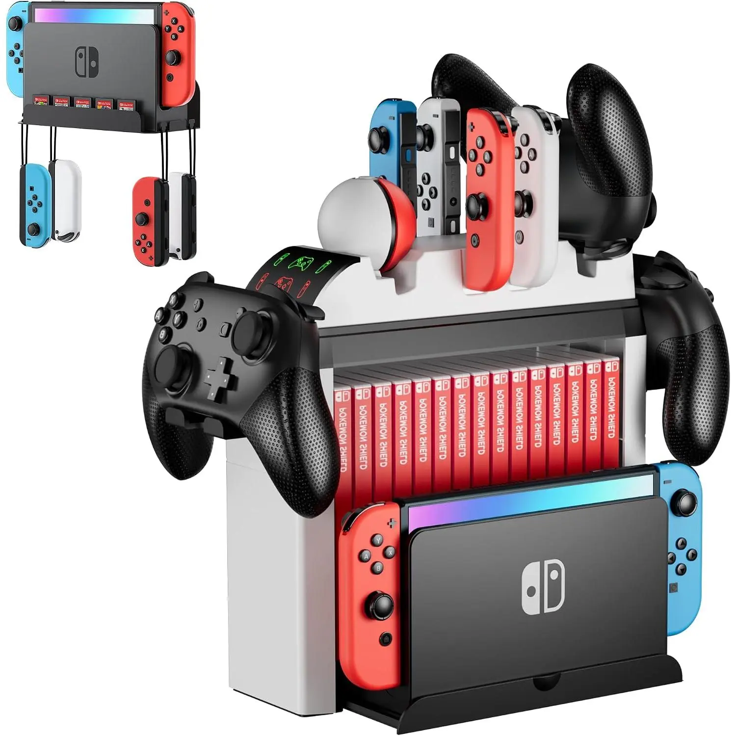 Organizer with Controller  Dock and  Wall Mount