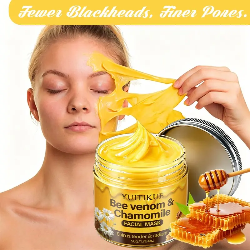 Yuitikue Bee Venom Chamomile Peel off Mask, Pore Cleansing, Tightening, Brightening Skin Tone, Radiant, 50g, Facial Care Essential