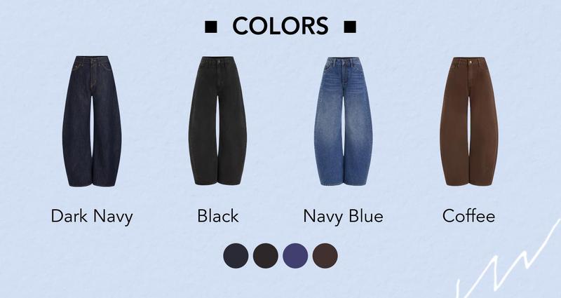 Cider Denim Low Rise Solid Pocket Barrel-leg Jeans