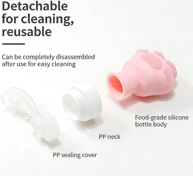 Travel Silicone Refillable Bottles, Portable Leak-Proof Containers for Shampoo, Conditioner and Body Wash