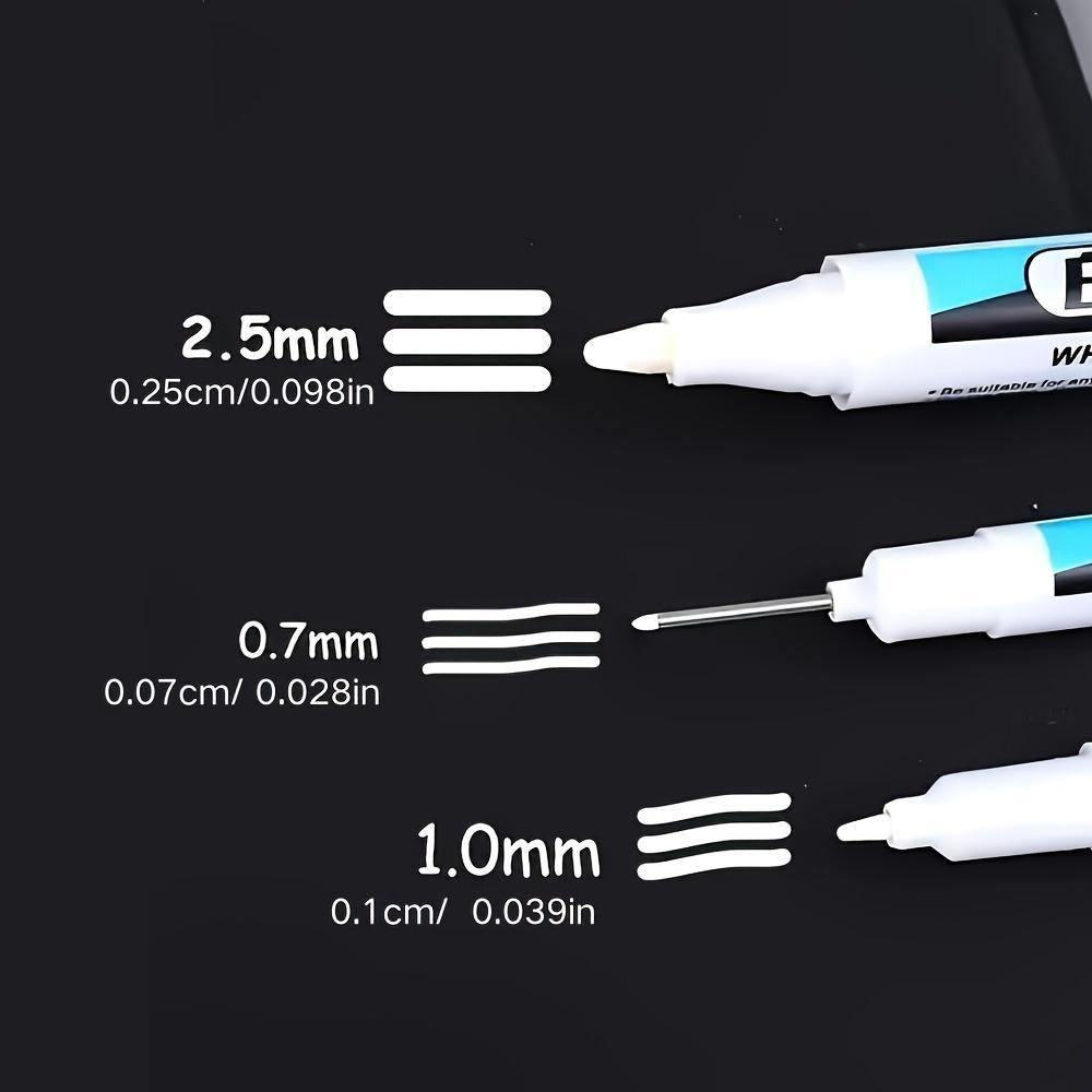 White Marker Pen (3 Counts), Quick Dry Marker Pen, Anti-fading Pen, DIY Craft Pen for Glass, Faux Leather, Wood, Metal, Permanent Oil Marker
