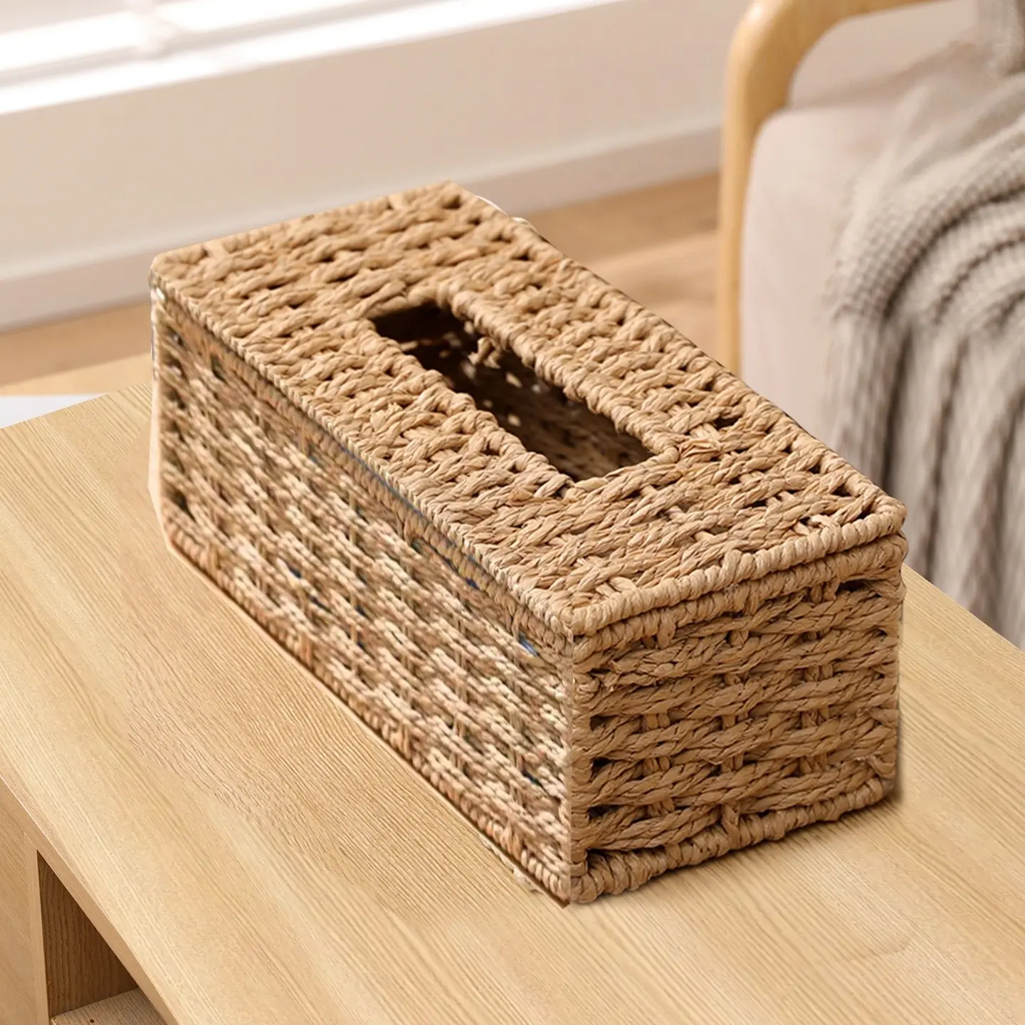 Handwoven Paper Napkin Holder, Vintage Style Bohemian Design, Unique Aesthetic Functional, Perfect for Home & Office Use, Decorative Tissue Box Cover