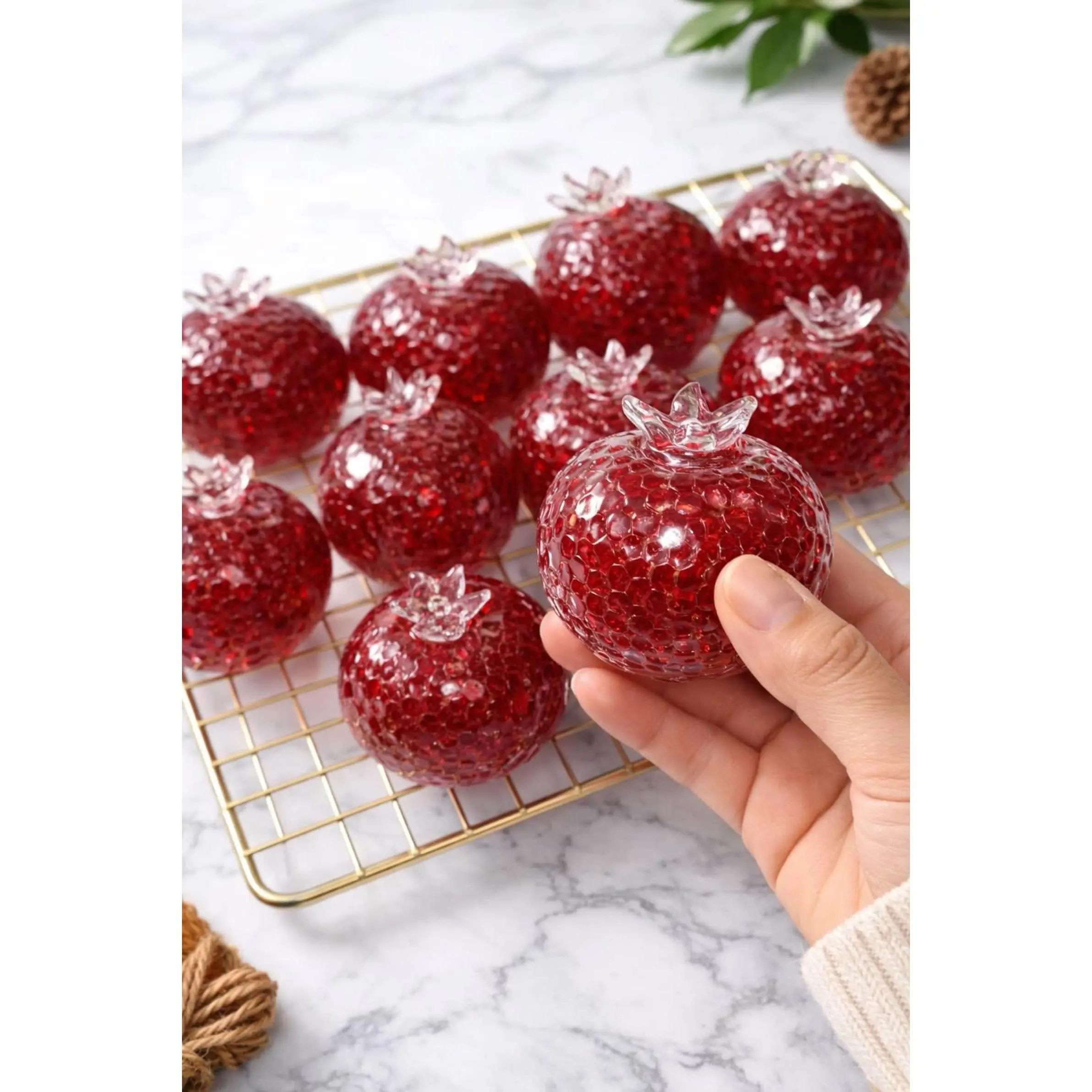 Garnet Crystal Squishy Stress Ball, Jelly Gel Fidget Toy, Anxiety Relief Sensory Toy