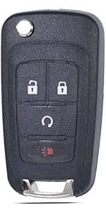 Key Fob Shell Case Replacement Fits for Chevy Cruze Malibu Equinox Sonic Impala GMC Terrain Buick Lacrosse 2011-2016 Keyless Remote Control 5 Button Flip Key Pad Cover OHT01060512