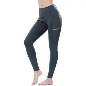 Women's Equestrian Horse Riding Pants Full Seat Breeches Horseback Riding Tights with Silicone Pockets