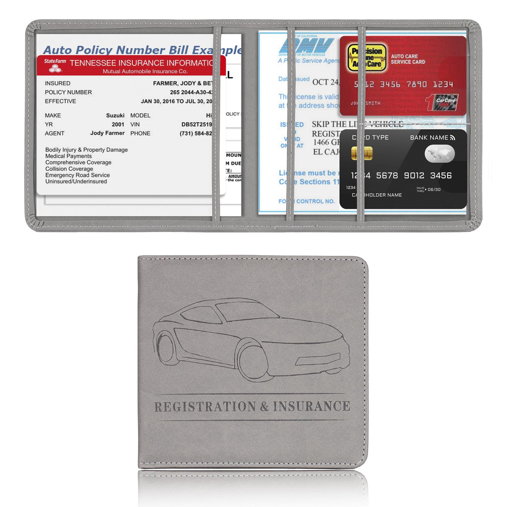 Car Registration & Insurance Holder, 1 Count Solid Color Durable Car Insurance Profile File Sleeve Holder, Driver's License Sleeve, Card Organizer, Car Interior Accessories