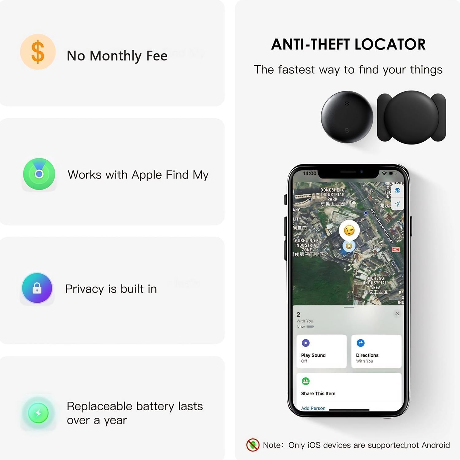 Air Tags-1 Pack: Smart Tracker Item Finder with Apple Find My App, Magnetic Keychain, Bluetooth 50m Range, Proximity Alerts, Privacy Design, Works with Android Device