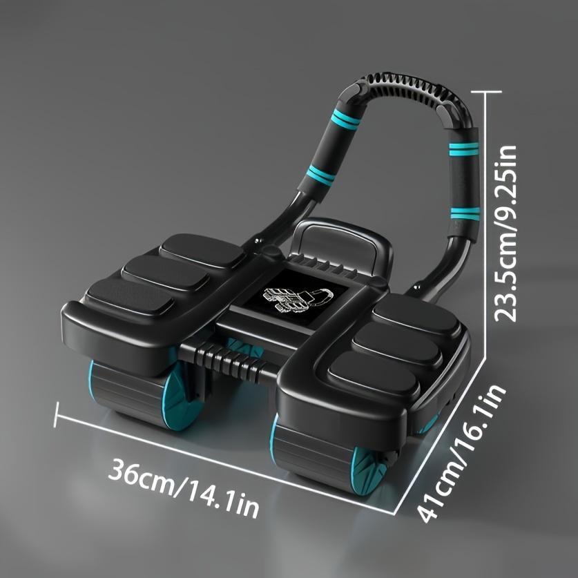 Smart Automatic Bounce Ab Roller, 4-Wheel Core Strength Trainer, Portable Home Gym Equipment for Men & Women, Elbow Support Included, Abdominal Exercise Equipment, Abdominal Workout Equipment