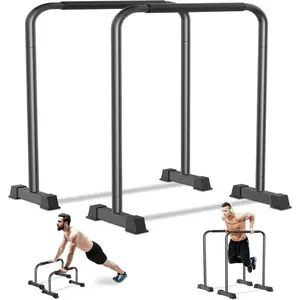 Dip Bar, 2-in-1 Adjustable Dip Stand Station for Home Workout, Heavy Duty Parallel Bars Workout Equipment for Strength TrainingH7KitchenVibePro