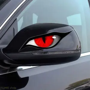 Domineering Raptor Eye Car Sticker, Horror Creative Decal for Rearview Mirror, Waterproof Scratch Protector, Vehicle Safety Car Accessories