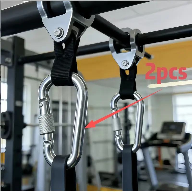 2pcs heavy mountaineering buckle with nut, safety buckle, connecting hook and multifunctional tool holder, suitable for outdoor equipment of camping hammock connecting buckle.