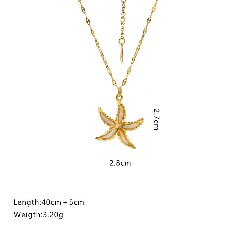 New cross-border jewelry: starfish stainless steel pendant necklace accessories, light luxury niche women's summer fashion jewelry