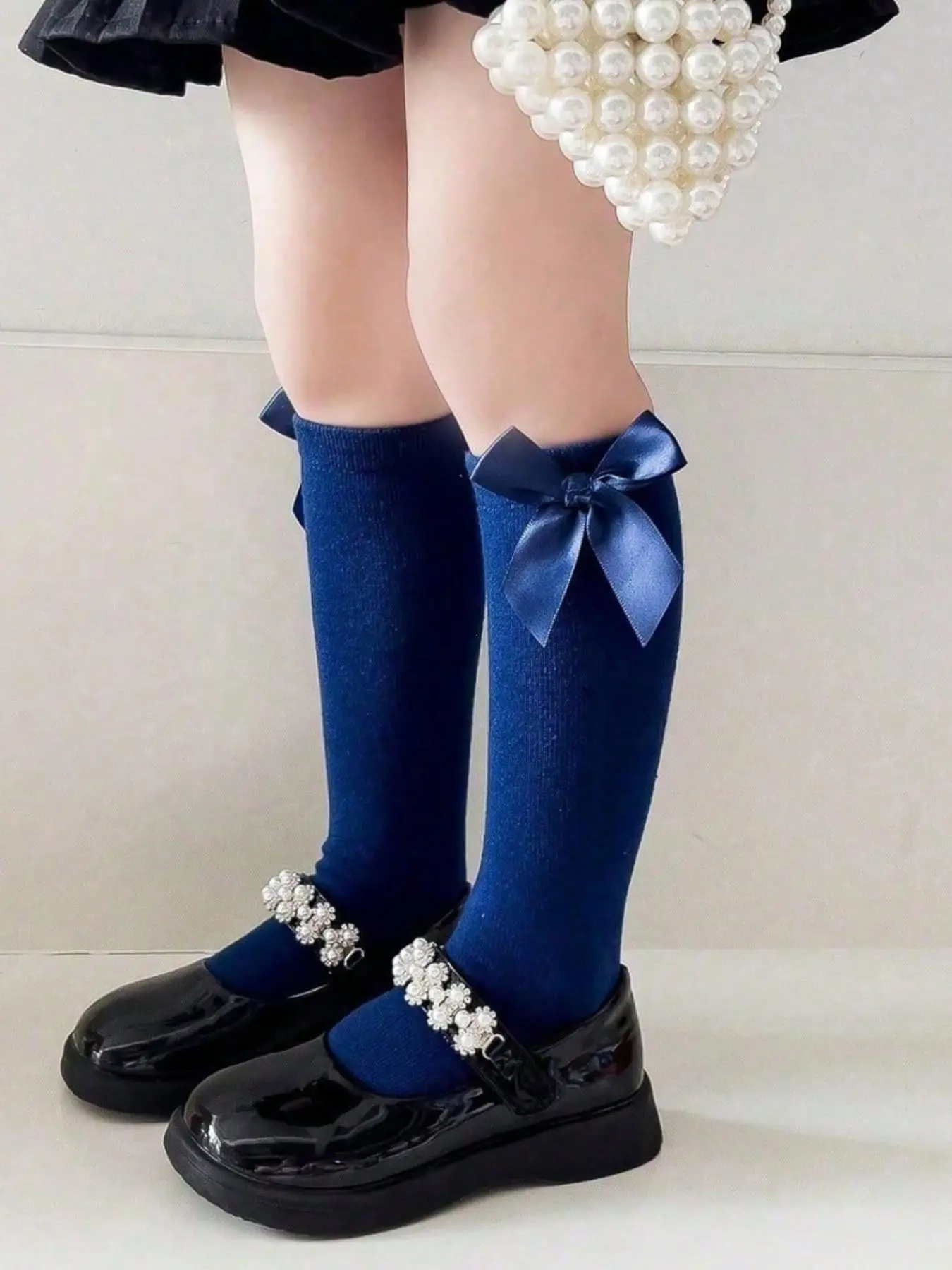 3 Pairs Solid Color Lace Bow Ankle Socks, Suitable for Ages 1-12, Perfect for Back-To-School Wear, Comfortable and Stylish, Knit Ankle Socks