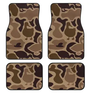 4-Piece Camouflage Duck Print Car Floor Mats Set, Universal Fit, Crystal Velvet, Full Coverage, for Sedan, Truck, Suv, Automotive Floor Mats, Floor Mats for Trucks, Car Interior Accessories