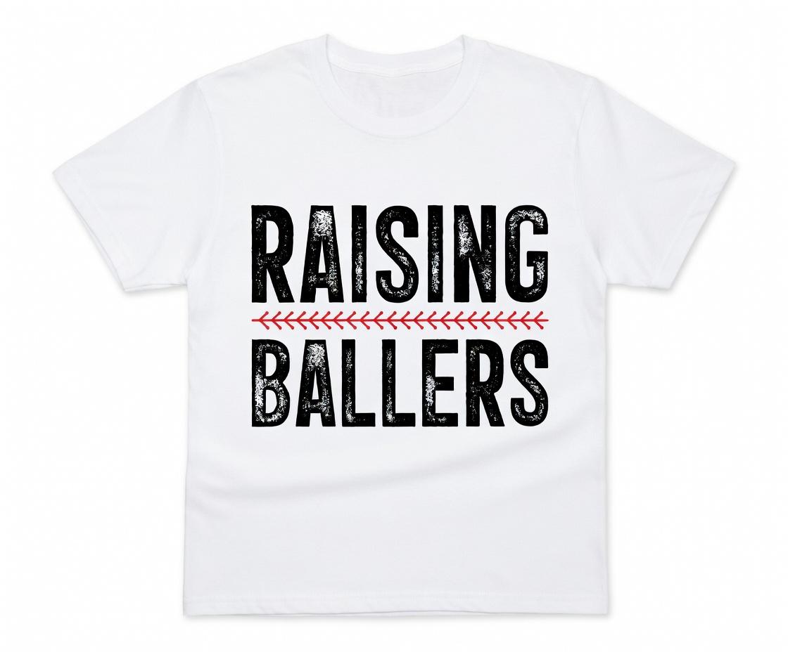 Raising Ballers Shirt - Retro Baseball Mom Graphic Tee - Game Day Baseball Season Unisex T-Shirt