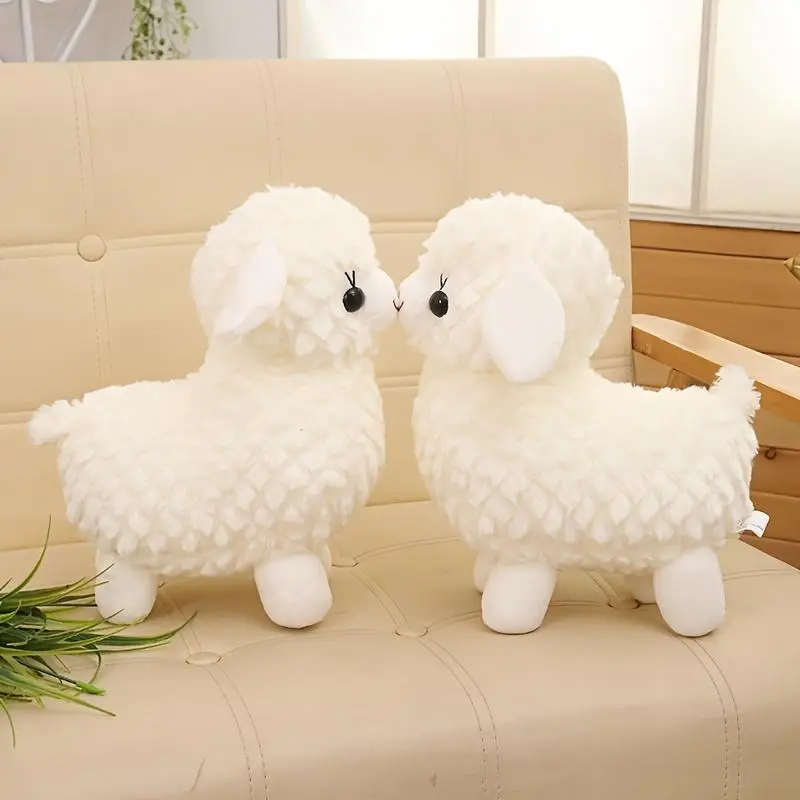 Adorable Soft Cartoon Lamb Plush Toy Stuffed Animals Plushie Cute Sheep Plush Toys Simulation Sheep Doll Birthday Gifts for Kids
