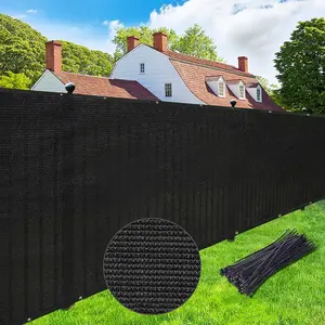 Privacy Screen 6' x 50' Fence Commercial Shade Cover with Brass Grommets Heavy Duty Perfect for Outdoor Back Yard, Black, Customizable